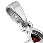 Mix Color CZ Heart Shape Star David  Pendant, p410